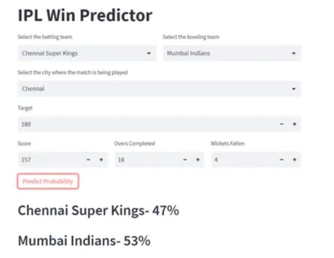 IPL Win Predictor